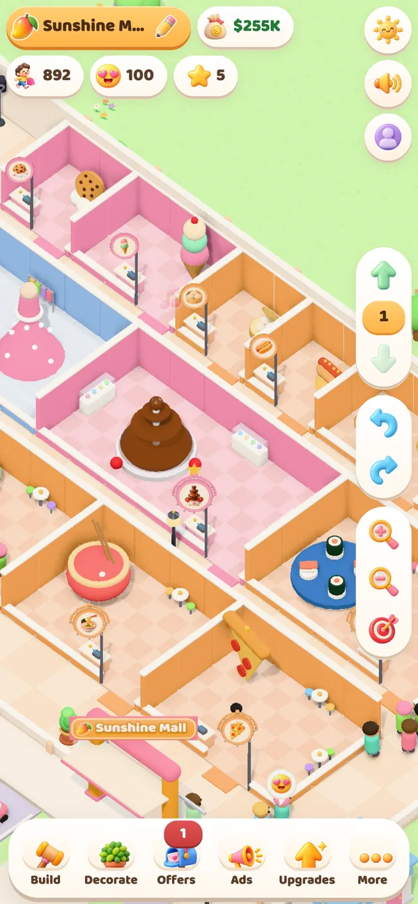 Mango Mall on a phone, with the build and offers buttons along the bottom